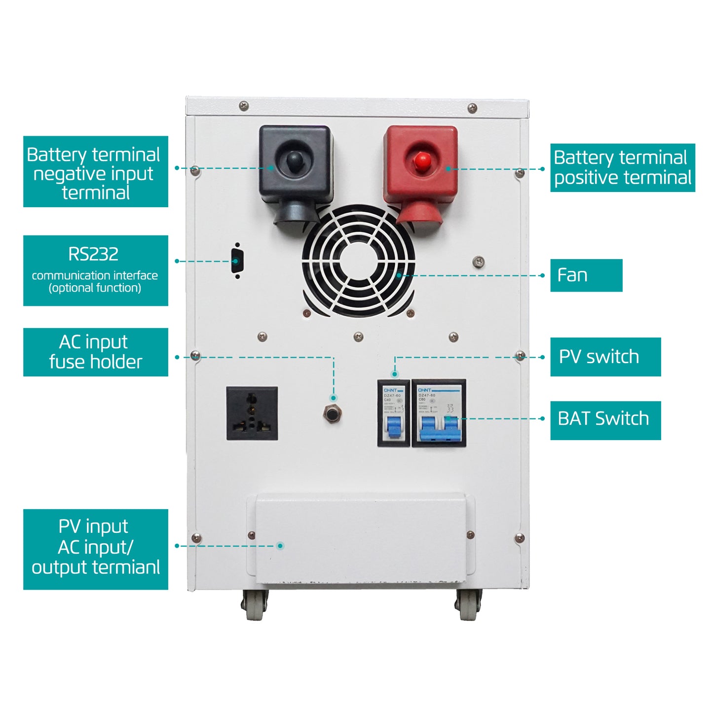 Inversor solar Tumo-Int de 8 kVA de fase dividida de 48 V CC a 120/240 V CA con controlador MPPT de 120 A
